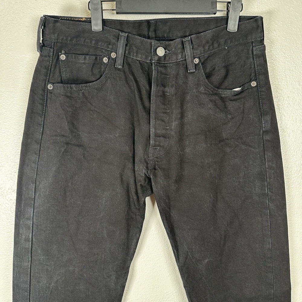 Levi's 501 Original Straight Fit Button Fly Black Jeans Mens Size 34x36 Classic - Picture 2 of 8